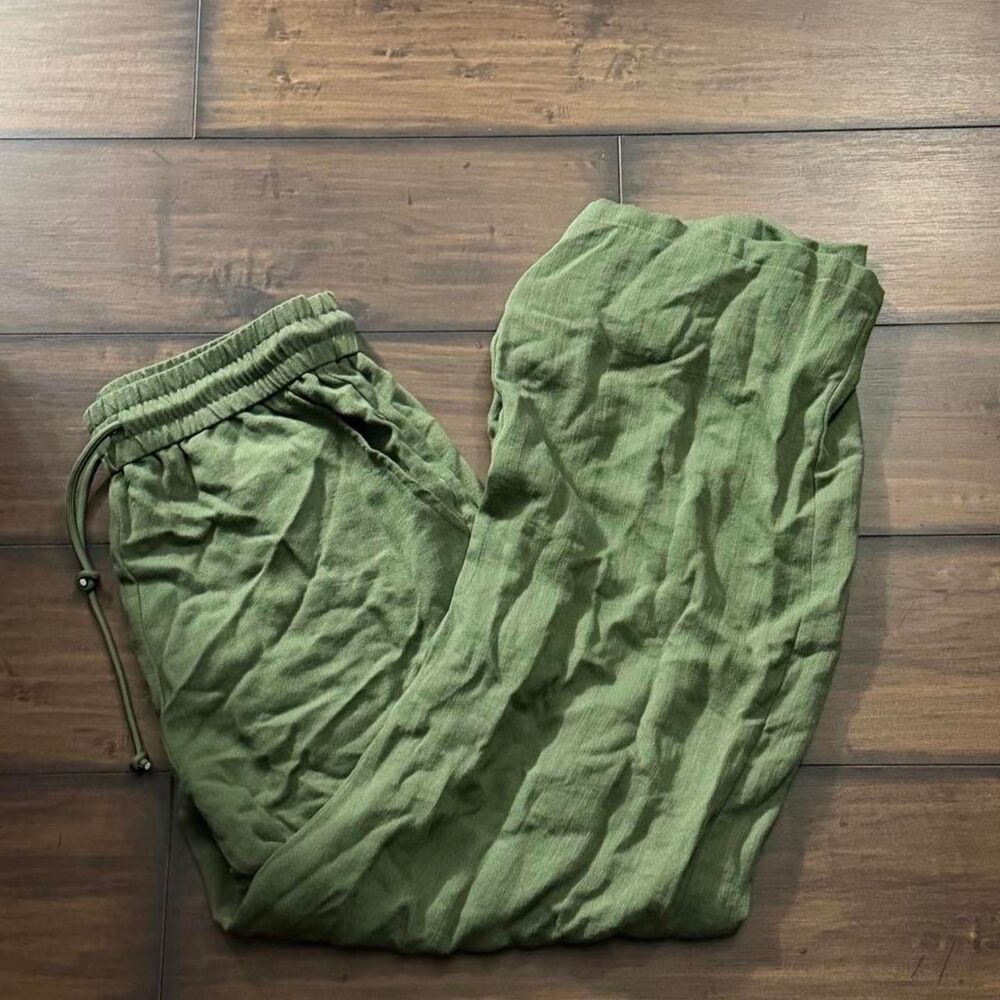 Halara Women's Green Linen pants